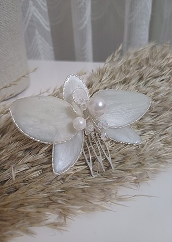 İnci Detaylı Beyaz Saç Tokası - Görsel 3