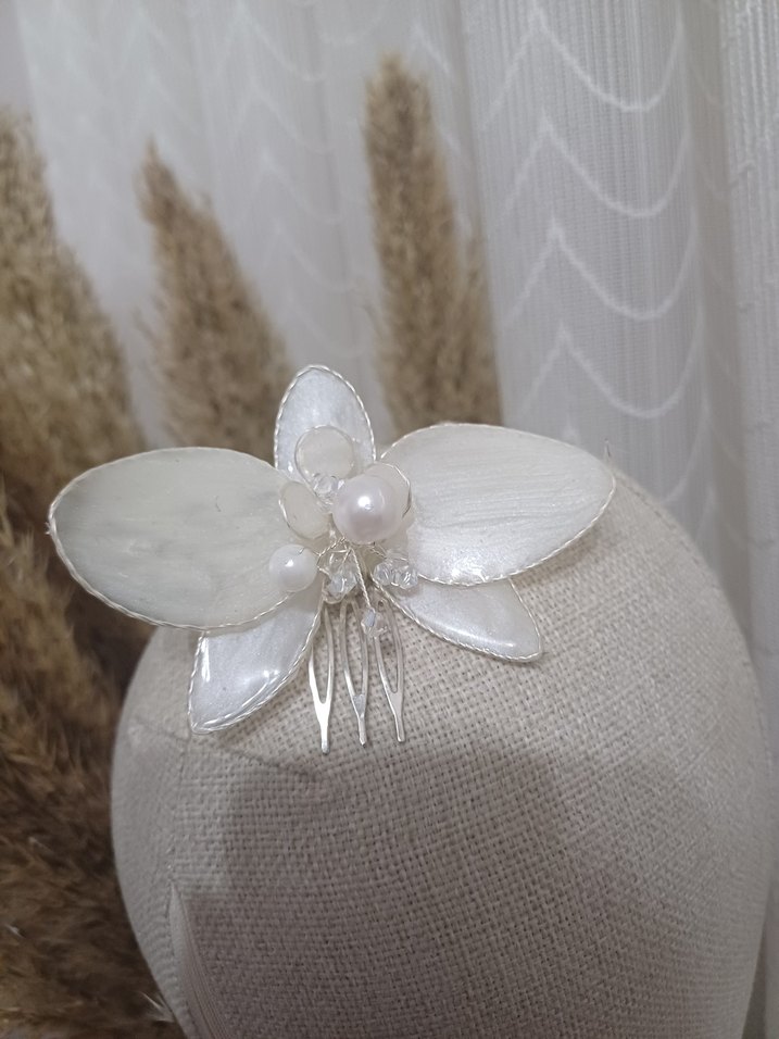 İnci Detaylı Beyaz Saç Tokası - Görsel 4