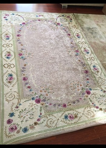 Bej pudra Çiçek Desenli  Halı örtüsü 4 metrekare - Görsel 3