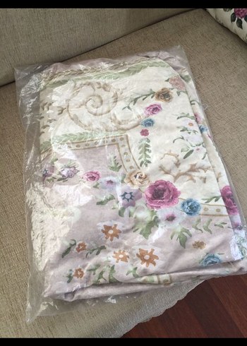 Bej pudra Çiçek Desenli  Halı örtüsü 4 metrekare - Görsel 6