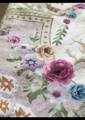 Bej pudra Çiçek Desenli  Halı örtüsü 4 metrekare - Görsel 5