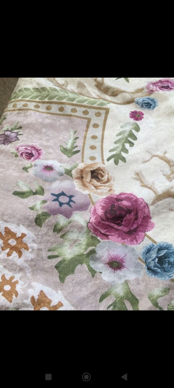 Bej pudra Çiçek Desenli  Halı örtüsü 4 metrekare - Görsel 5