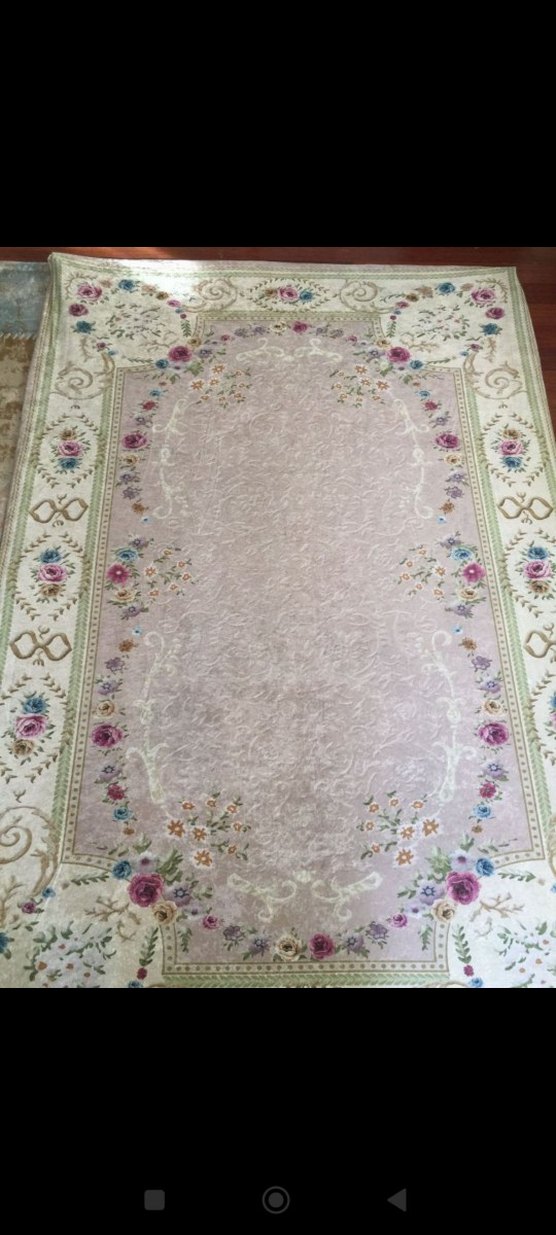 Bej pudra Çiçek Desenli  Halı örtüsü 4 metrekare - Görsel 2