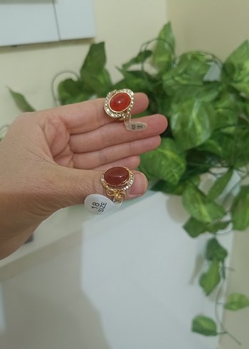 akik model Kırmızı Bohem Kadın Yüzük - Görsel 4