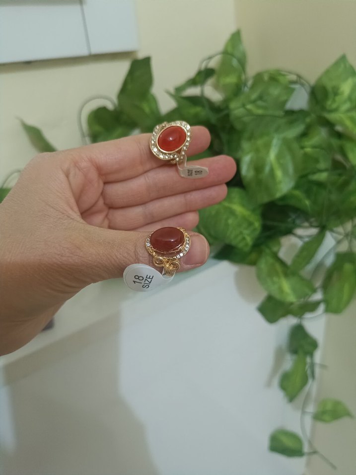 akik model Kırmızı Bohem Kadın Yüzük - Görsel 4