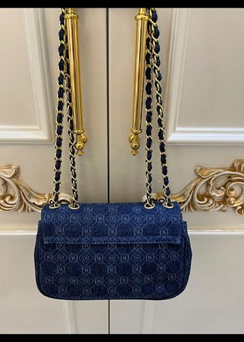 Zincir Detaylı Lacivert Denim Kadın Çanta - Görsel 2