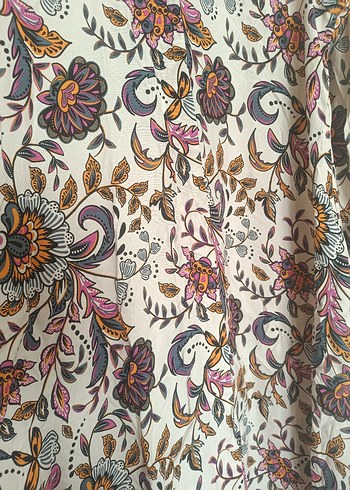 Uzun Kol Çiçek Desenli Bohem Elbise - Görsel 8