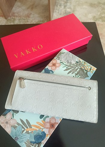 Vakko Beyaz gri geçişli Deri Tokalı Kadın Cüzdan - Görsel 3