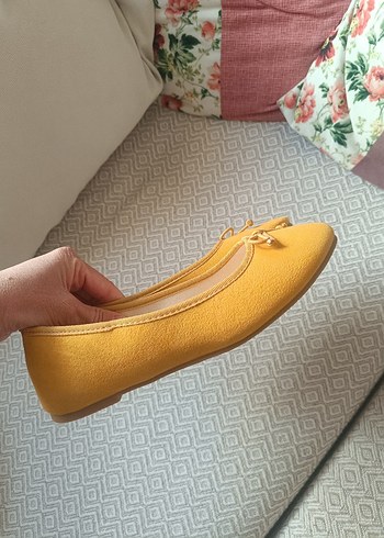 38 Beden sarı Renk Sarı Süet Kadın Babet