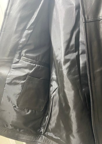 Siyah Hakiki Deri Biker Ceket - Görsel 3