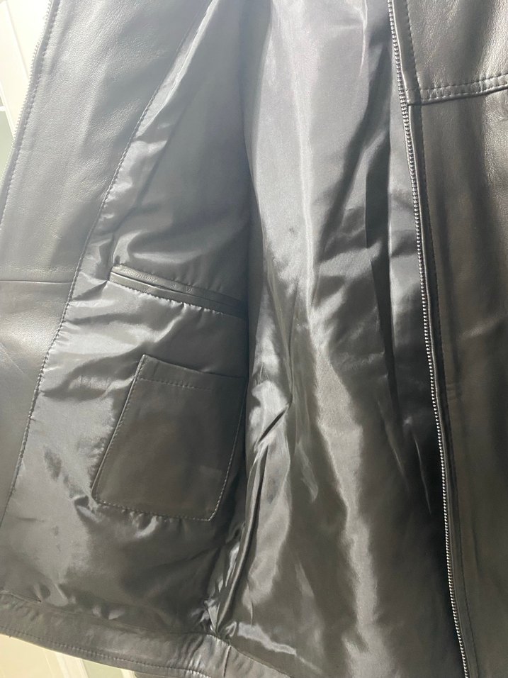 Siyah Hakiki Deri Biker Ceket - Görsel 3