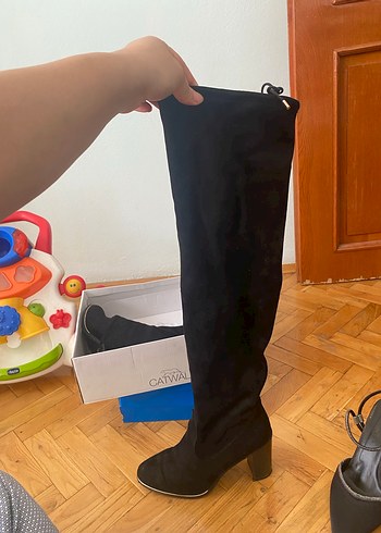 Flyfor Siyah Süet Streç Dizüstü Bot
