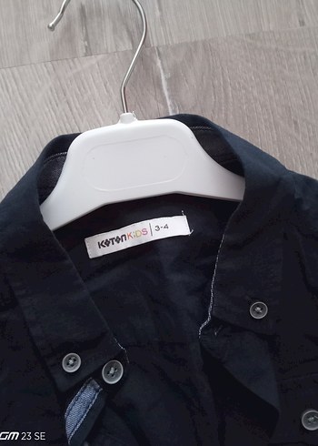 Koton Kids Erkek Çocuk Lacivert Keten Düğmeli Gömlek