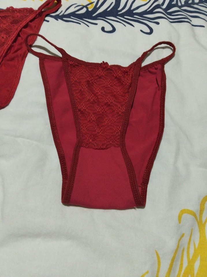 Kırmızı Dantelli İnce Askılı Bikini Altı - Görsel 2