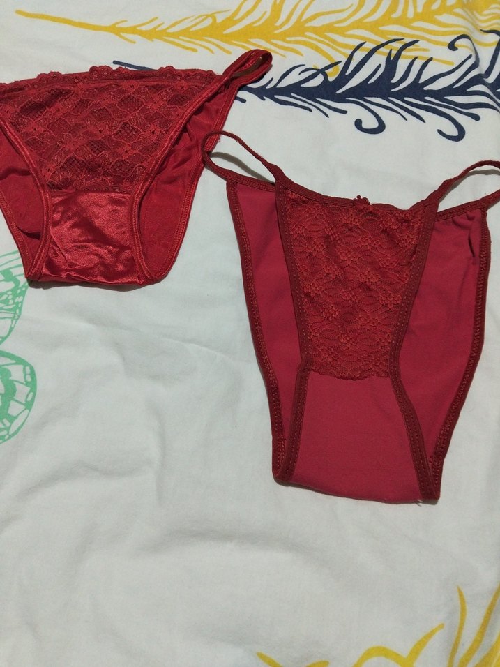 Kırmızı Dantelli İnce Askılı Bikini Altı - Görsel 3