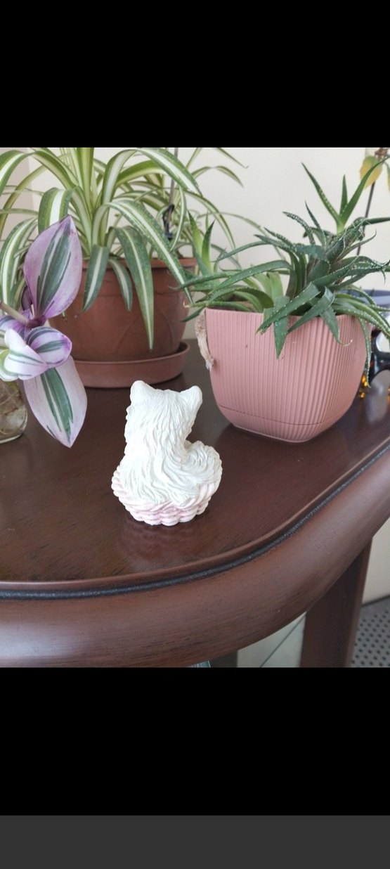 Beyaz Kedi Figürin Pastel Tonlarda - Görsel 3