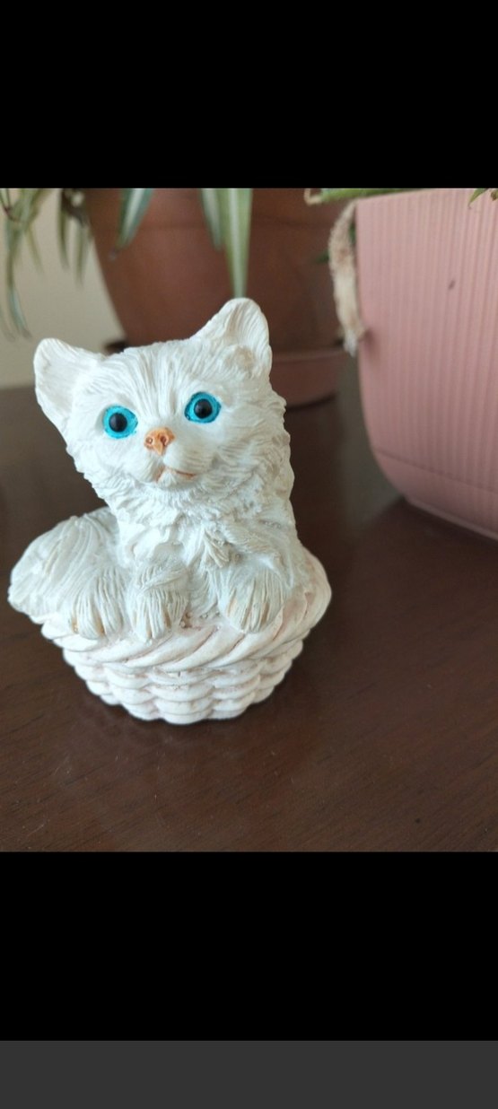 Beyaz Kedi Figürin Pastel Tonlarda - Görsel 4