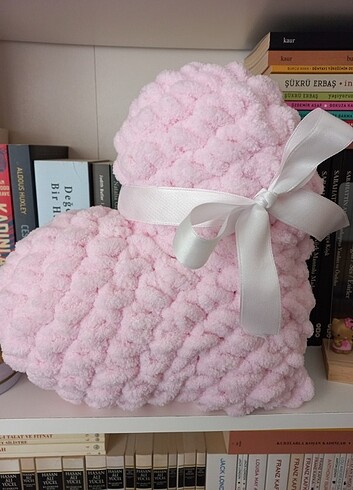 Toz pembe kalpli puffy yastık 