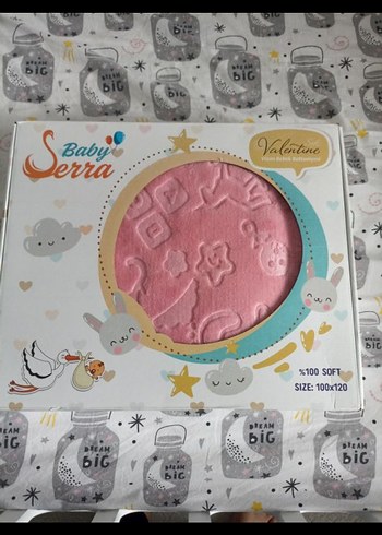 Pembe Pastel Desenli Çocuk Battaniyesi - Görsel 2