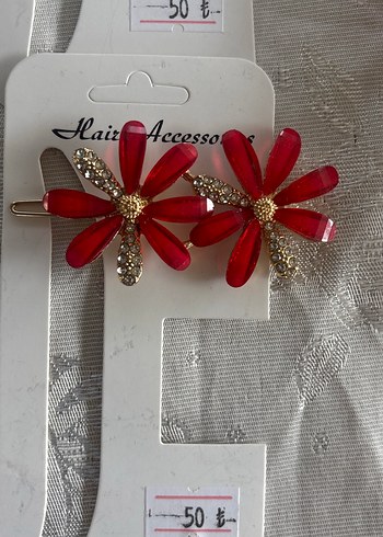 Kırmızı Fiyonklu Kadın Saç Tokası - Görsel 2