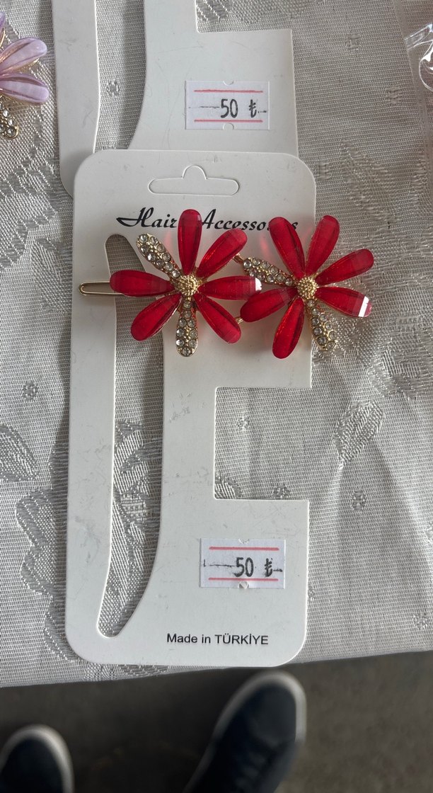 Kırmızı Fiyonklu Kadın Saç Tokası - Görsel 3