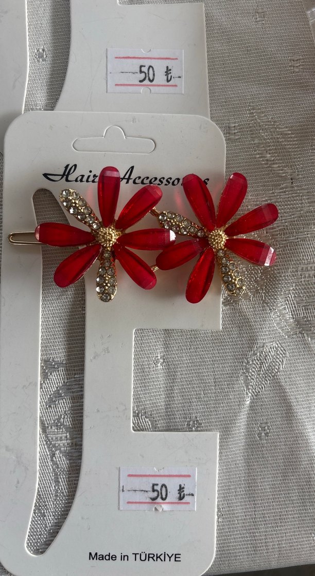 Kırmızı Fiyonklu Kadın Saç Tokası - Görsel 2