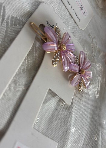 Mor Payetli Çiçek Saç Tokası Seti - Görsel 2