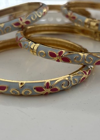 Çiçek Desenli Renkli Boncuklu Kadın Bileklik mineli kelepçe - Görsel 3