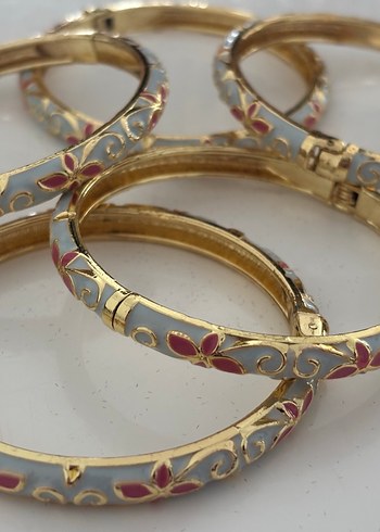 Çiçek Desenli Renkli Boncuklu Kadın Bileklik mineli kelepçe - Görsel 4