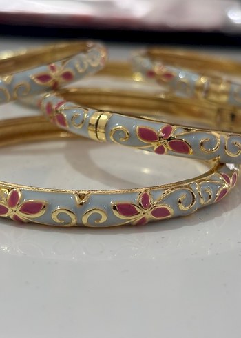 Çiçek Desenli Renkli Boncuklu Kadın Bileklik mineli kelepçe - Görsel 2