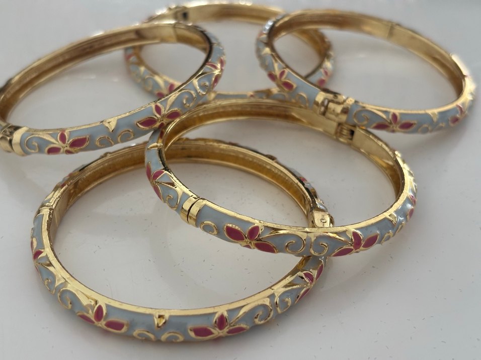 Çiçek Desenli Renkli Boncuklu Kadın Bileklik mineli kelepçe - Görsel 4