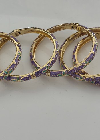 Mor Boncuklu Bohem Yılan Desenli Bilezik mineli kelepçe - Görsel 3