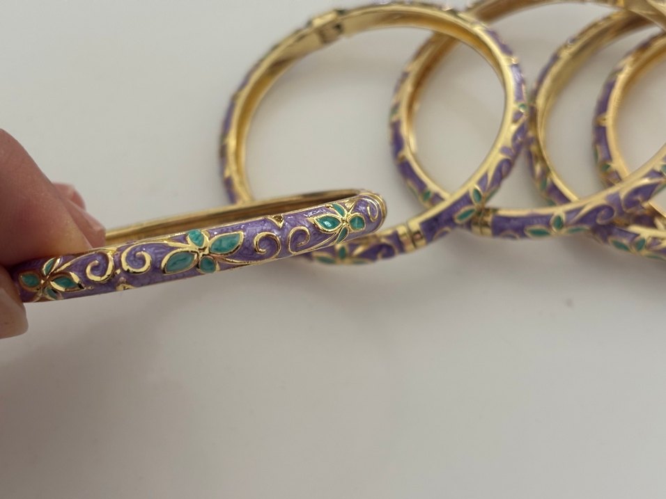 Mor Boncuklu Bohem Yılan Desenli Bilezik mineli kelepçe - Görsel 2