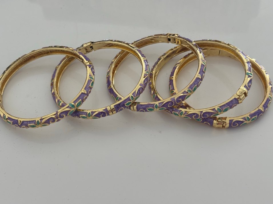 Mor Boncuklu Bohem Yılan Desenli Bilezik mineli kelepçe - Görsel 3