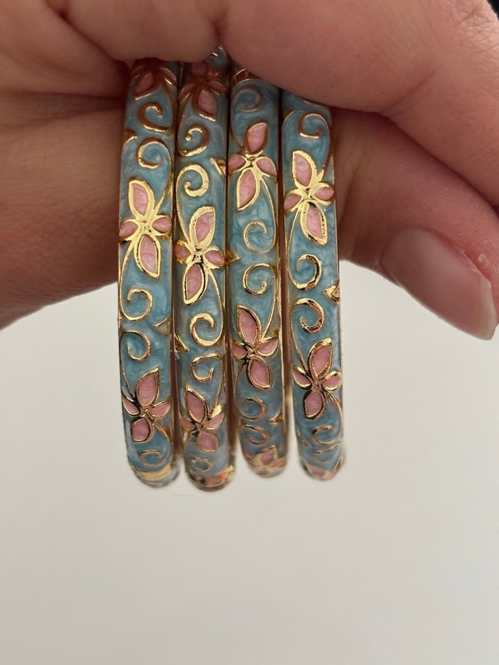 Çiçek Desenli Renkli Bohem Bilezik mineli kelepçe bileklik - Görsel 2