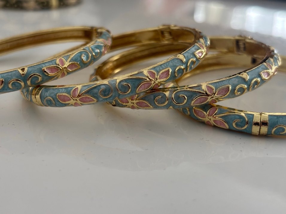 Çiçek Desenli Renkli Bohem Bilezik mineli kelepçe bileklik - Görsel 3