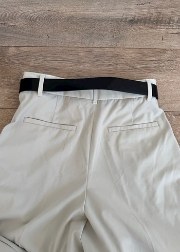 l Beden gri Renk Bej Keten Kadın Pantolon