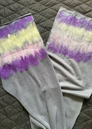 Diğer Gri Tie-Dye Desenli Şal