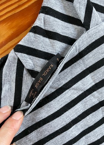 Çizgili V Yaka Uzun Bohem Elbise - Görsel 3