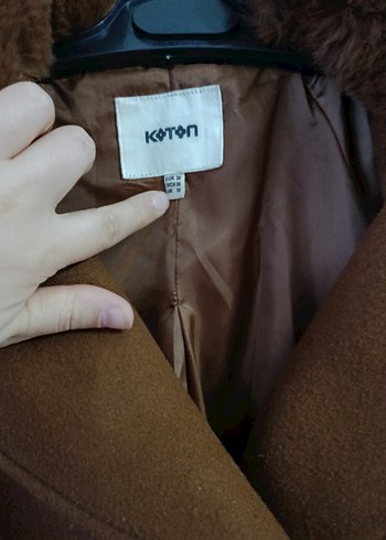 Kahverengi Kürklü Yaka Kadın Kaban - Görsel 5