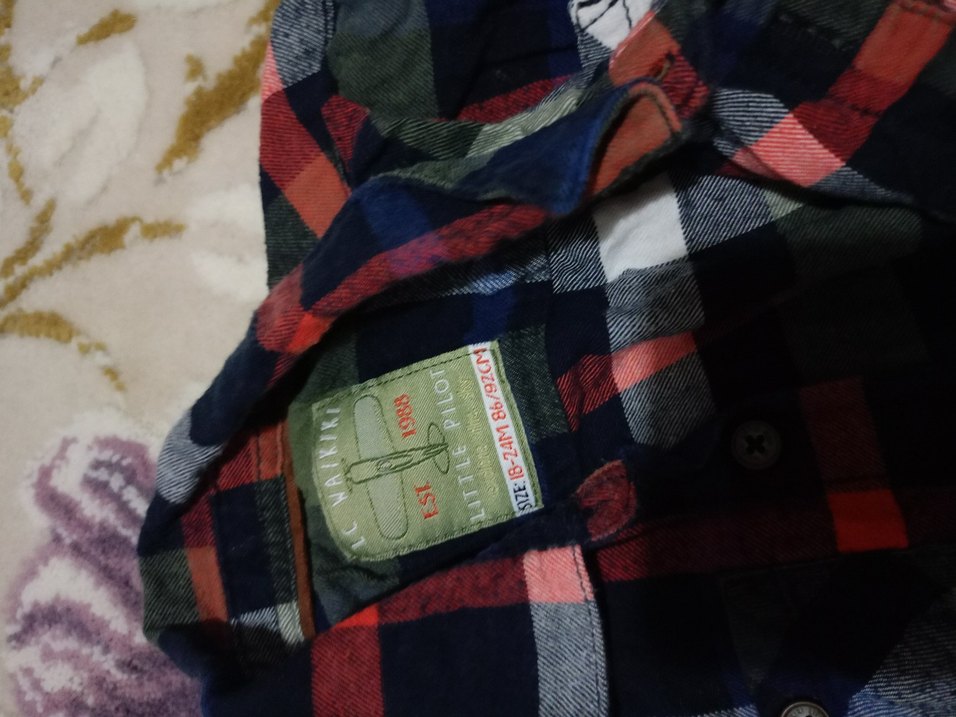 Düğmeli Kırmızı Ekose Erkek Gömlek - Görsel 3