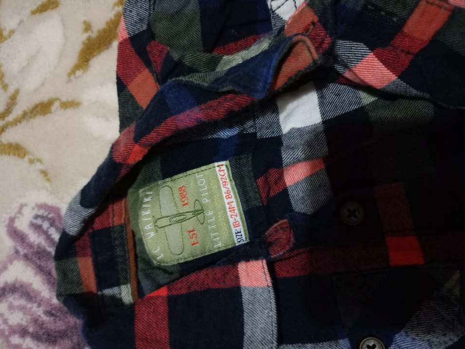 Düğmeli Kırmızı Ekose Erkek Gömlek - Görsel 4