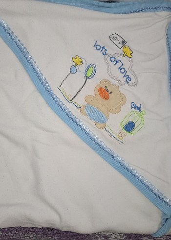 Mavi Nakışlı Bebek Battaniyesi - Görsel 2