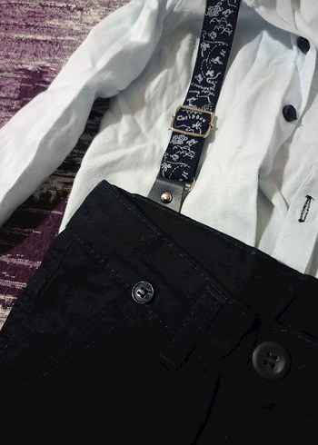 Bebek Erkek Kotlu Beyaz Gömlek ve Siyah Pantolon - Görsel 2