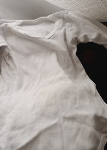 Beyaz Uzun Kollu Pamuklu Bebek Body - Görsel 5