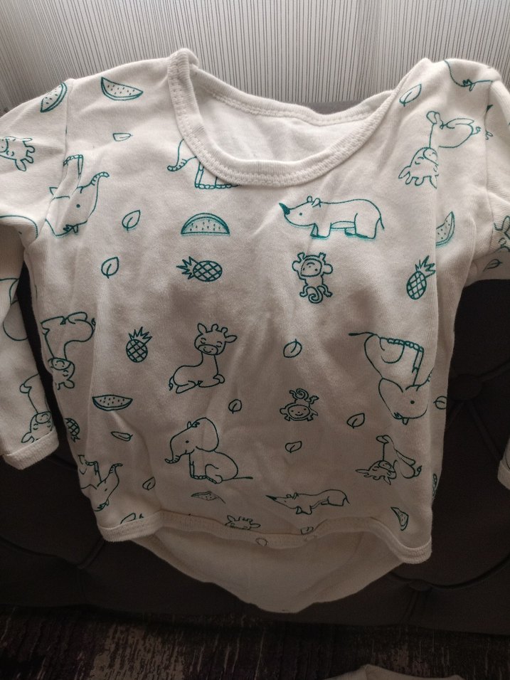 Beyaz Uzun Kollu Pamuklu Bebek Body - Görsel 2