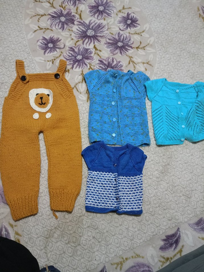 Renkli Örgü Hırka ve tulum - Görsel 2