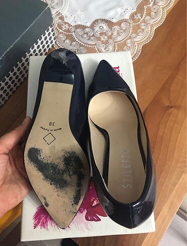 Lacivert Rugan Stiletto - Görsel 5