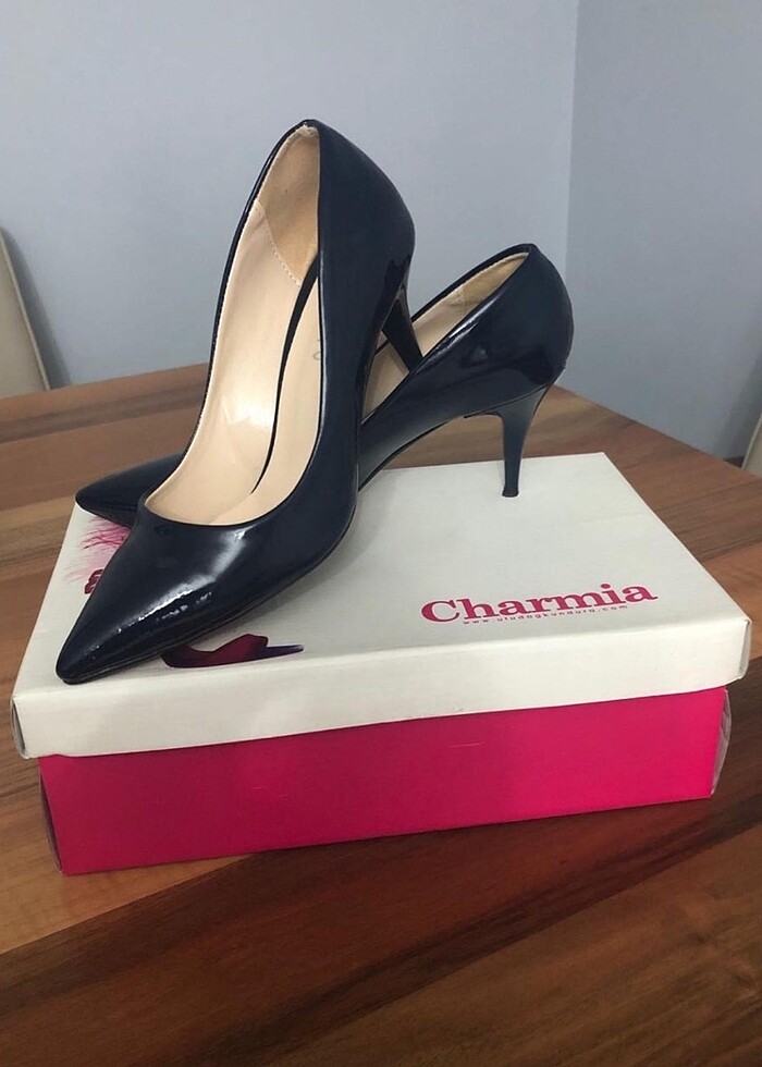 Lacivert Rugan Stiletto - Görsel 2