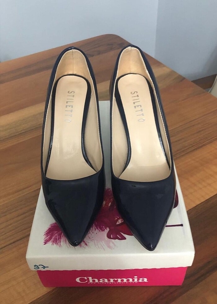 Lacivert Rugan Stiletto - Görsel 3